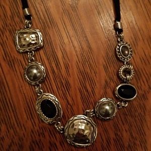Lia Sophia black and silver necklace